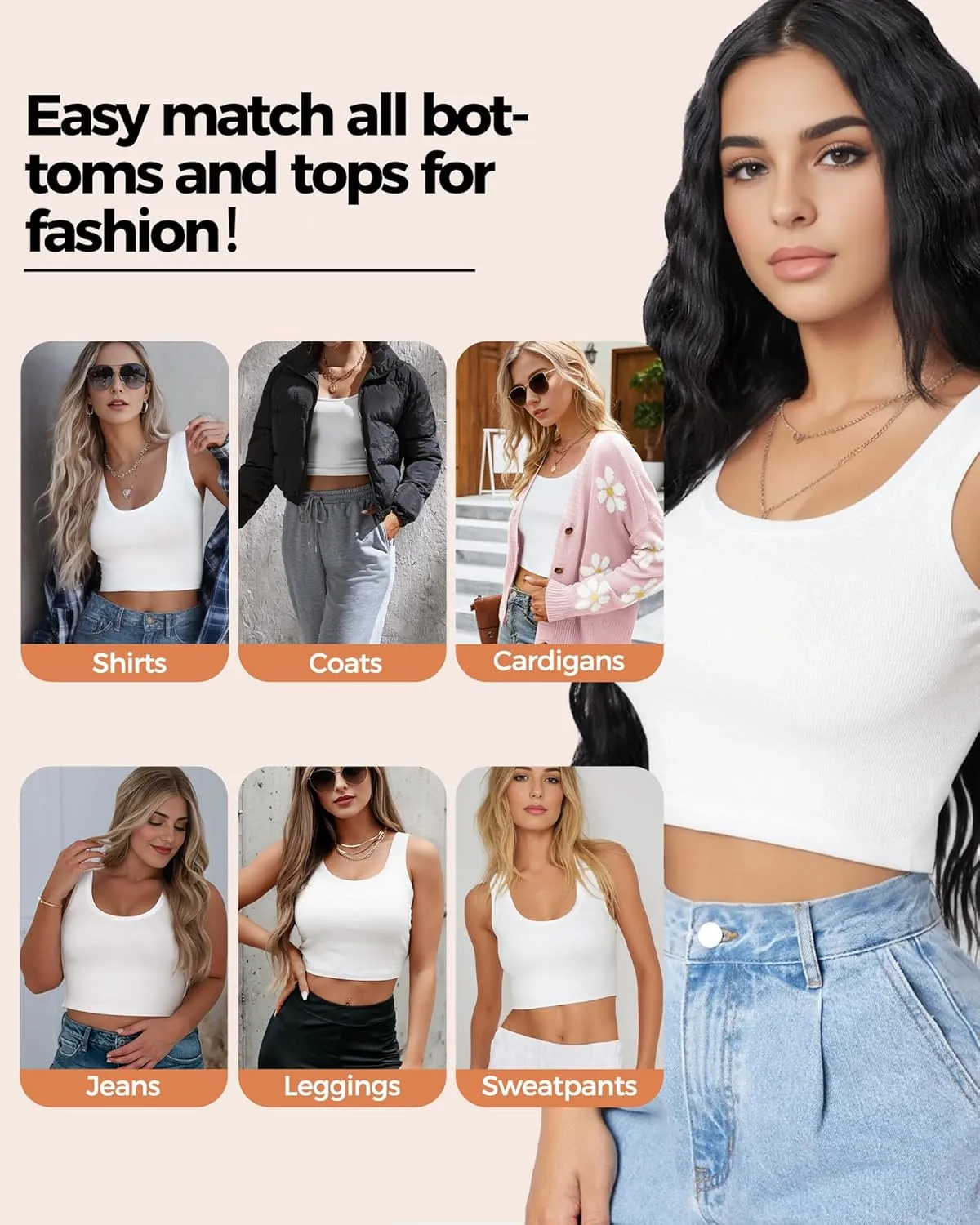 1-3Pcs Crop Tops for Women, U Neck Sleeveless Tank Tops, Basic Cropped Racerback Going Out Tops Athletic Sports Shirts