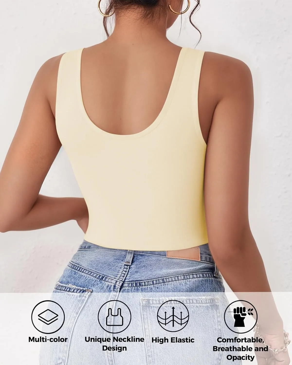 1-3Pcs Crop Tops for Women, U Neck Sleeveless Tank Tops, Basic Cropped Racerback Going Out Tops Athletic Sports Shirts