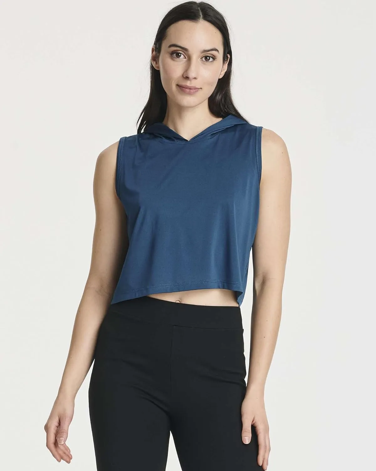 3 Pack: Women's Dry-Fit Sleeveless Cropped Tank Top Hoodie - Athletic Crop Sweatshirt