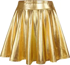 American Trends Womens Mini Skirt Pleated Flared Skater Skirt Metallic Skirt Athletic Tennis Skirt