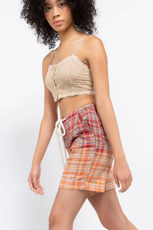 Beach Daze Plaid Cotton Bermuda Shorts