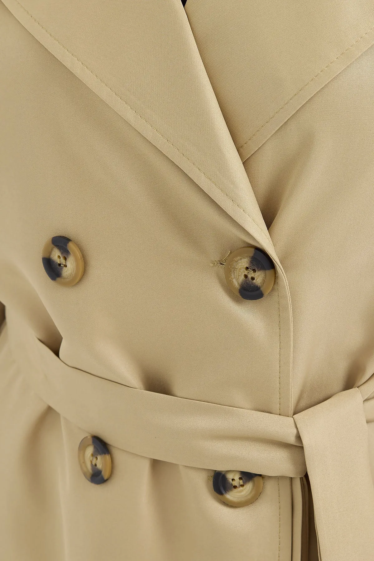 BGD Women Double-Breasted Trench Coat - Army Green - Copperas Cove