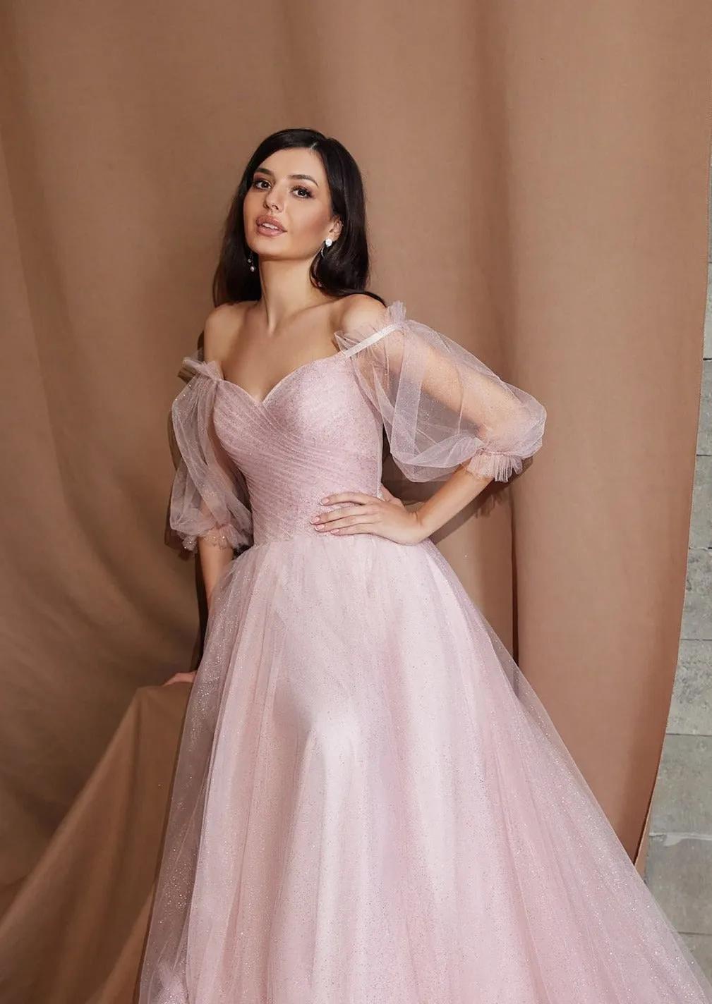 Black A-line Evening Dress