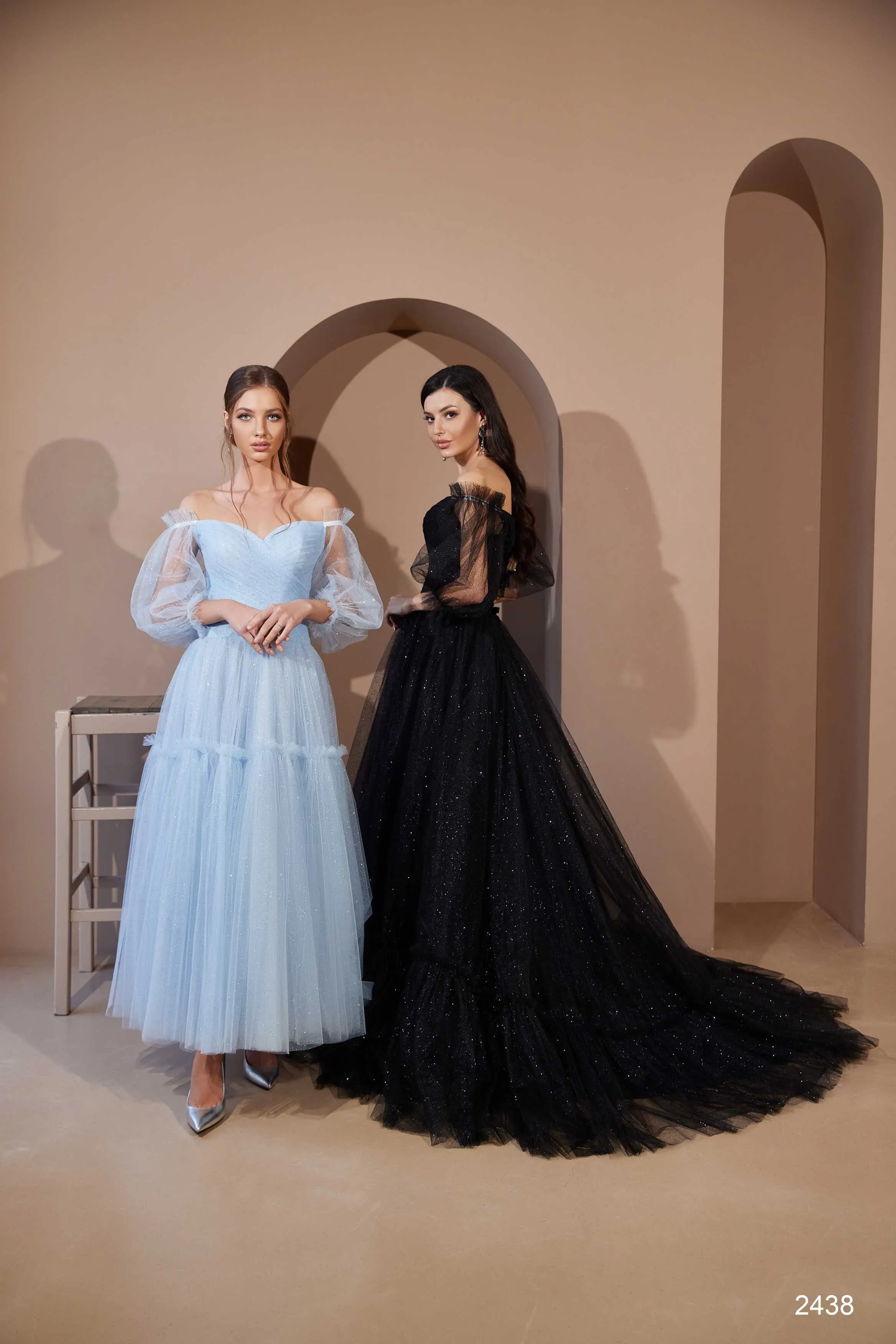 Black A-line Evening Dress