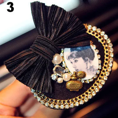 Bling Your Ride-Vintage Lolita Badge Car Air Vent Bling Pearl Pendant