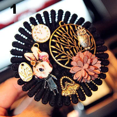 Bling Your Ride-Vintage Lolita Badge Car Air Vent Bling Pearl Pendant