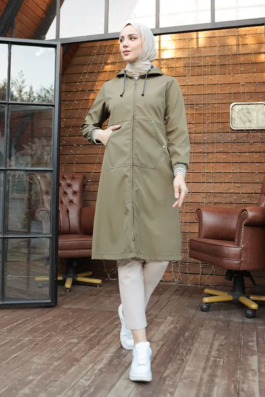 BNG Women Pocket Detailed Trench Coat Khaki - Clermont