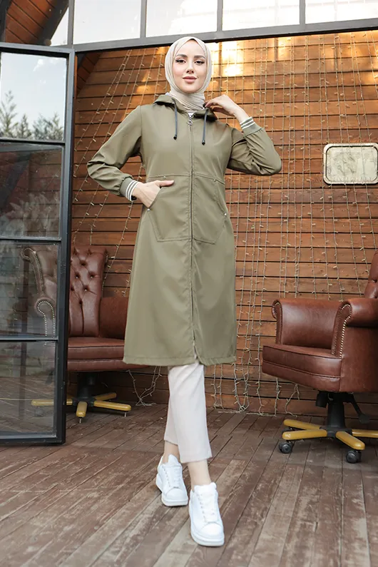 BNG Women Pocket Detailed Trench Coat Khaki - Clermont