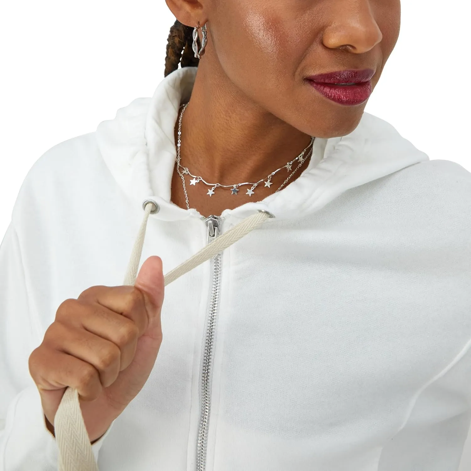 Champion Women's Sweatshirt, Vintage Wash Hoodie, Zip-Up Hoodie with Vintage Wash For Women