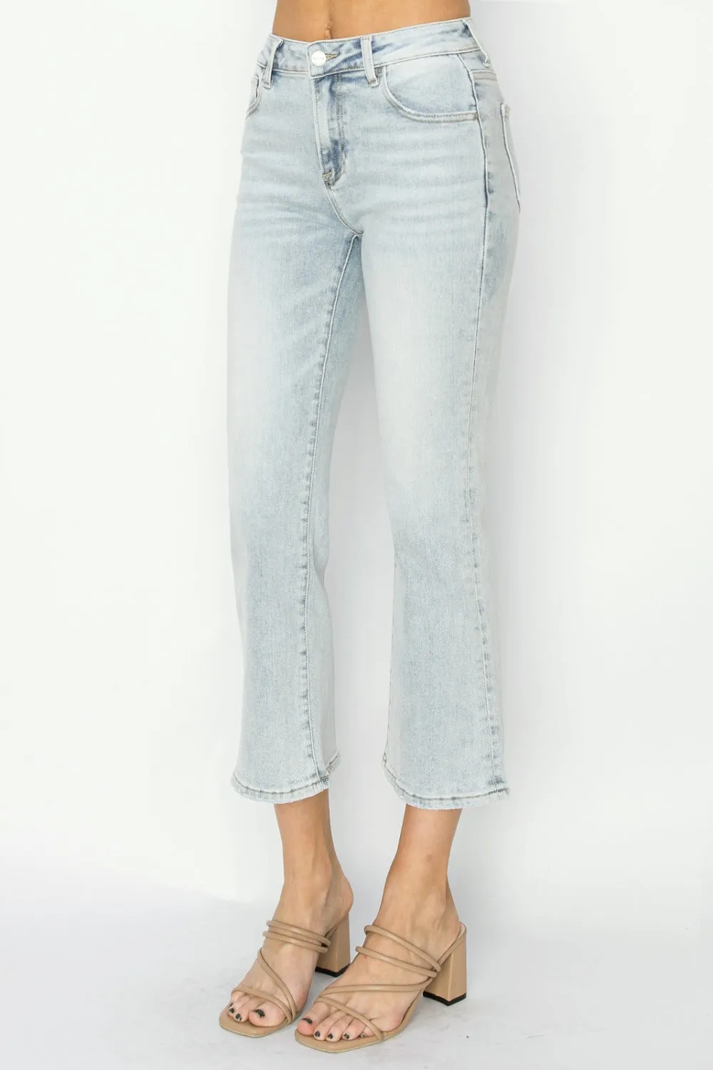 Clare Mid Rise Cropped Flare Jeans
