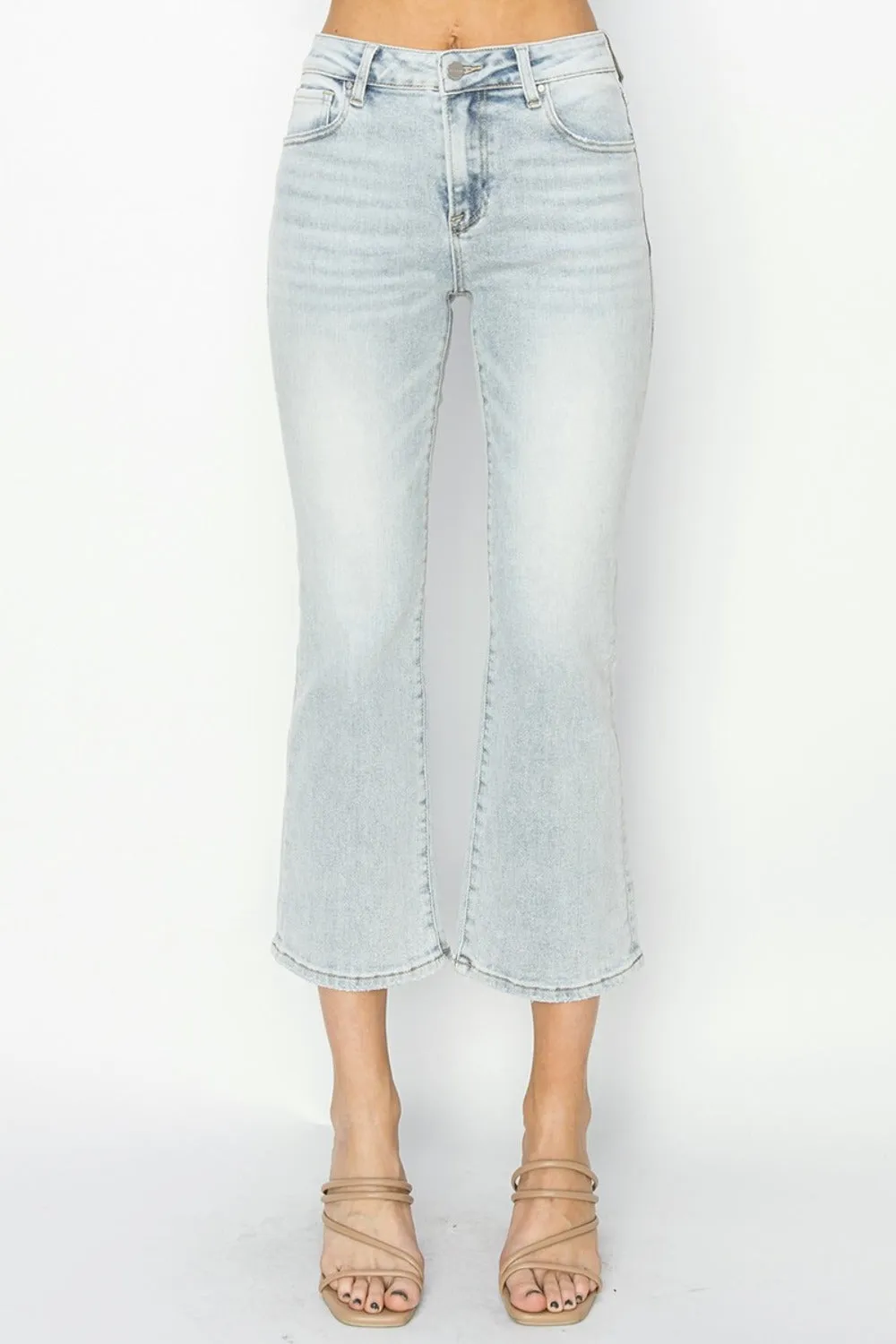 Clare Mid Rise Cropped Flare Jeans