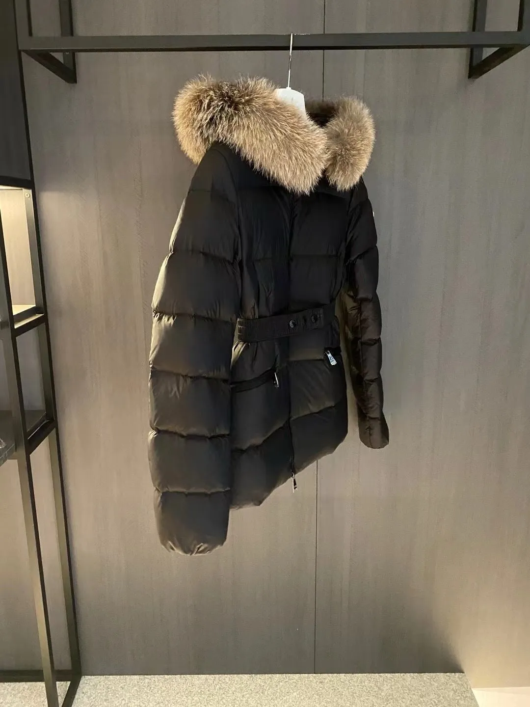 Clothes 417 Moncler Boed Black Hooded Shearling Short Down Jacket / Size1/2/3/4