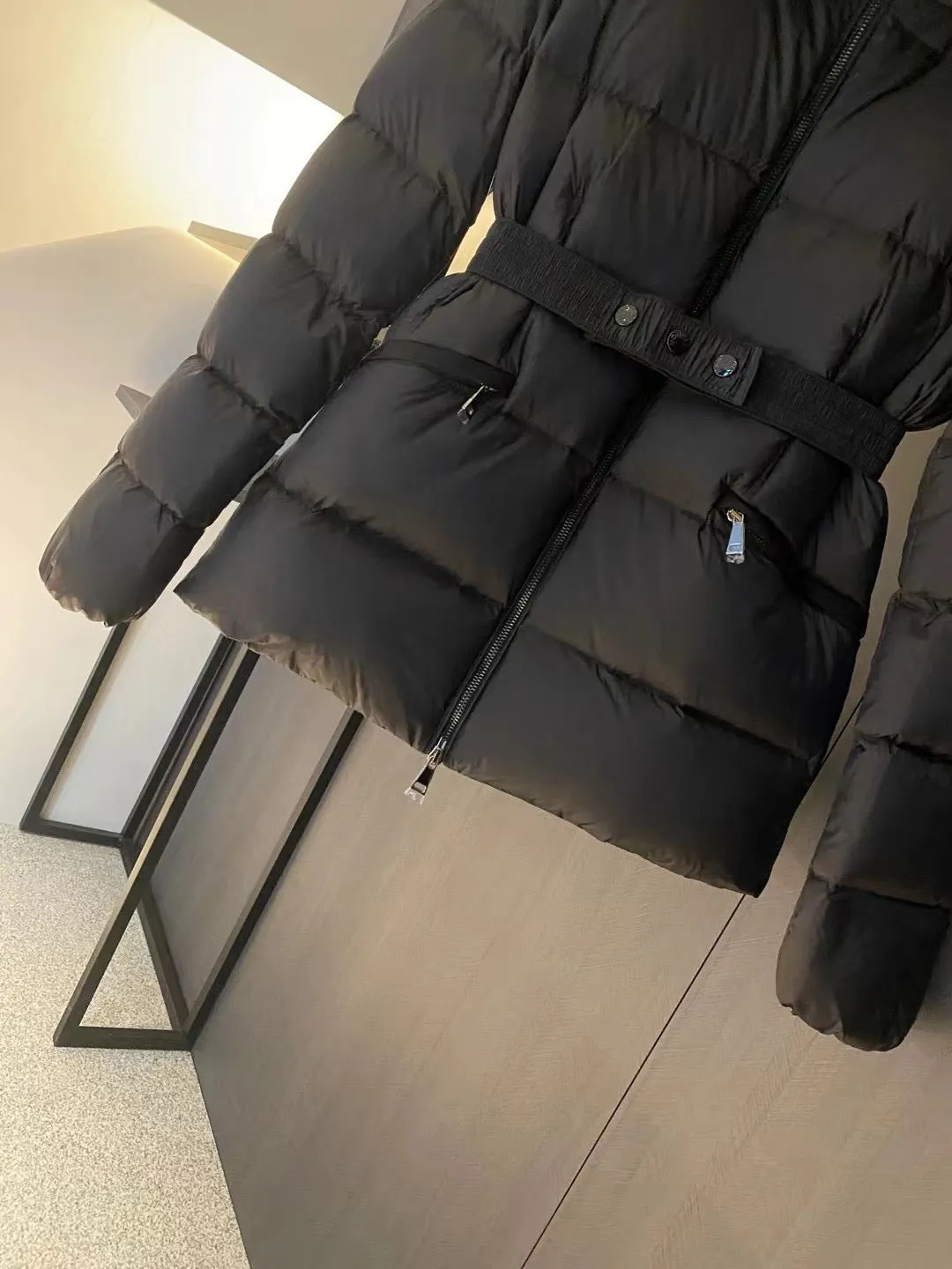 Clothes 417 Moncler Boed Black Hooded Shearling Short Down Jacket / Size1/2/3/4