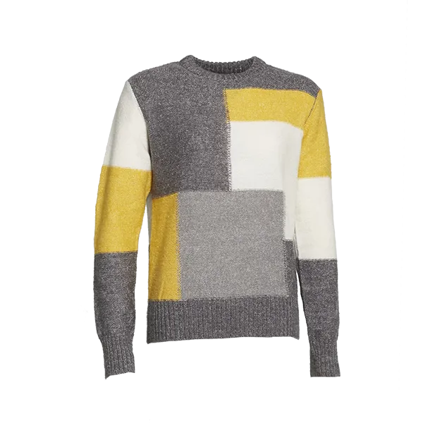 Crew Neck Wool Blend Knitted Sweater