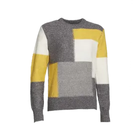 Crew Neck Wool Blend Knitted Sweater