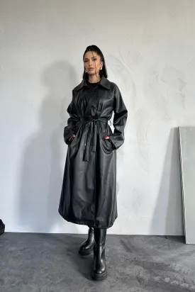 ELS Reglan Sleeve Trench Coat - Black - Mechelen-aan-de-Maas