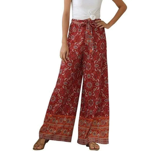 Female Loose High Waist Knitted Trousers
