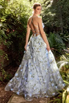 Floweret Backless A-Line Gown