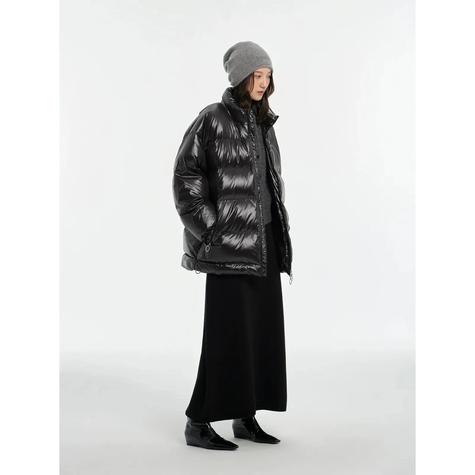 High Collar Quilted Puffer Jacket
