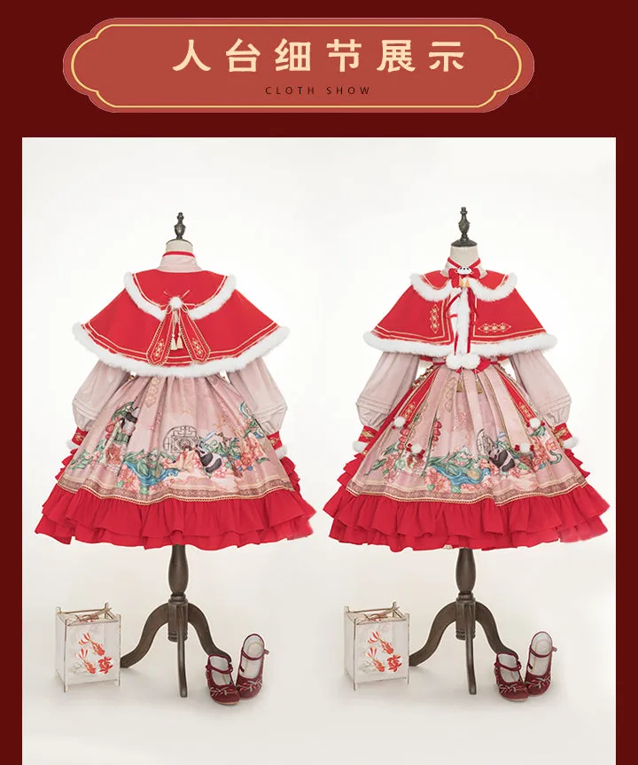 JSK Full Set♥Ready to Ship♥Red Panda ♥Chinese Style Lolita Dress