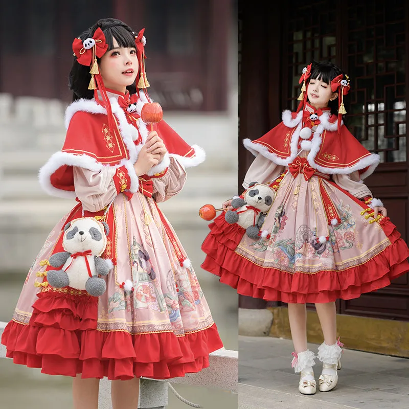 JSK Full Set♥Ready to Ship♥Red Panda ♥Chinese Style Lolita Dress