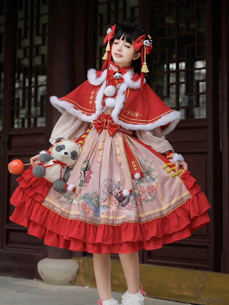 JSK Full Set♥Ready to Ship♥Red Panda ♥Chinese Style Lolita Dress