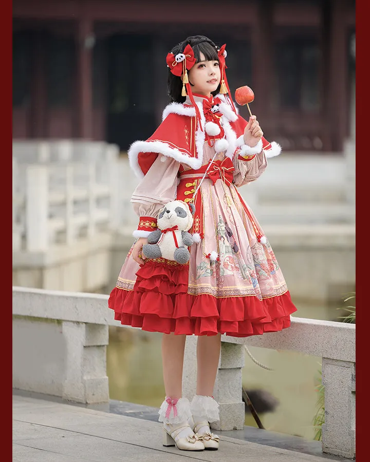 JSK Full Set♥Ready to Ship♥Red Panda ♥Chinese Style Lolita Dress