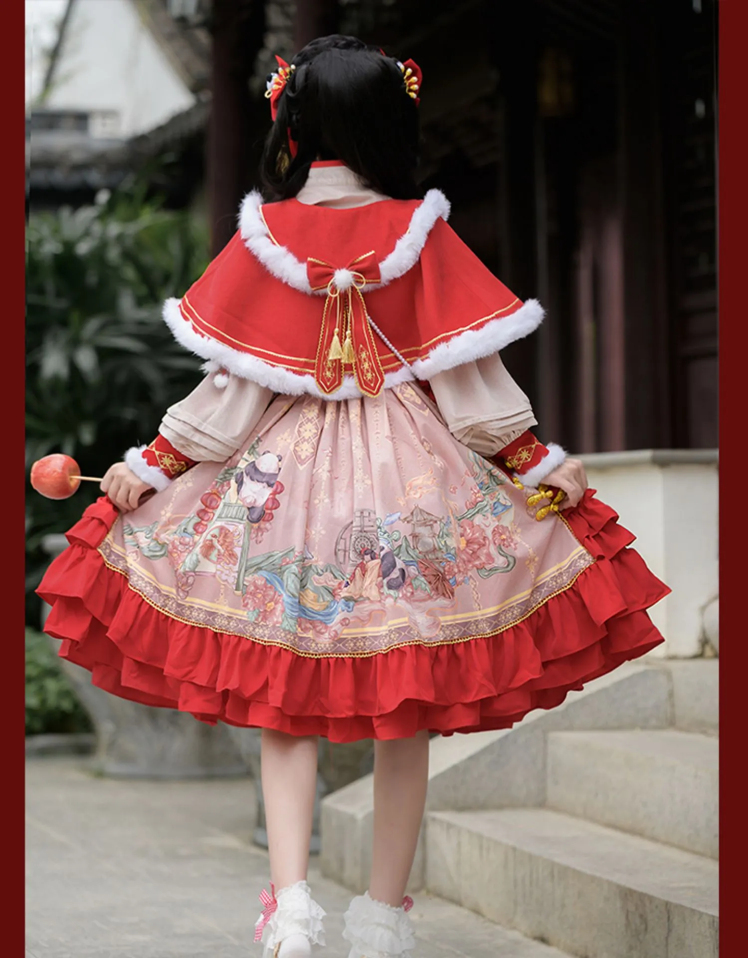 JSK Full Set♥Ready to Ship♥Red Panda ♥Chinese Style Lolita Dress