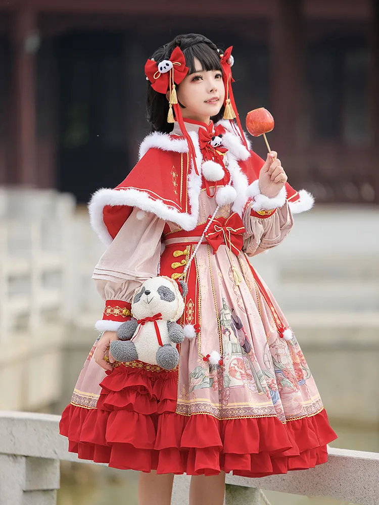 JSK Full Set♥Ready to Ship♥Red Panda ♥Chinese Style Lolita Dress