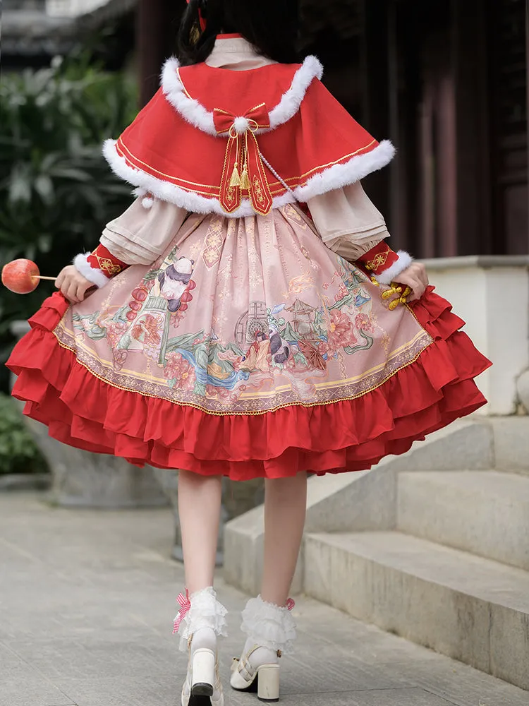 JSK Full Set♥Ready to Ship♥Red Panda ♥Chinese Style Lolita Dress