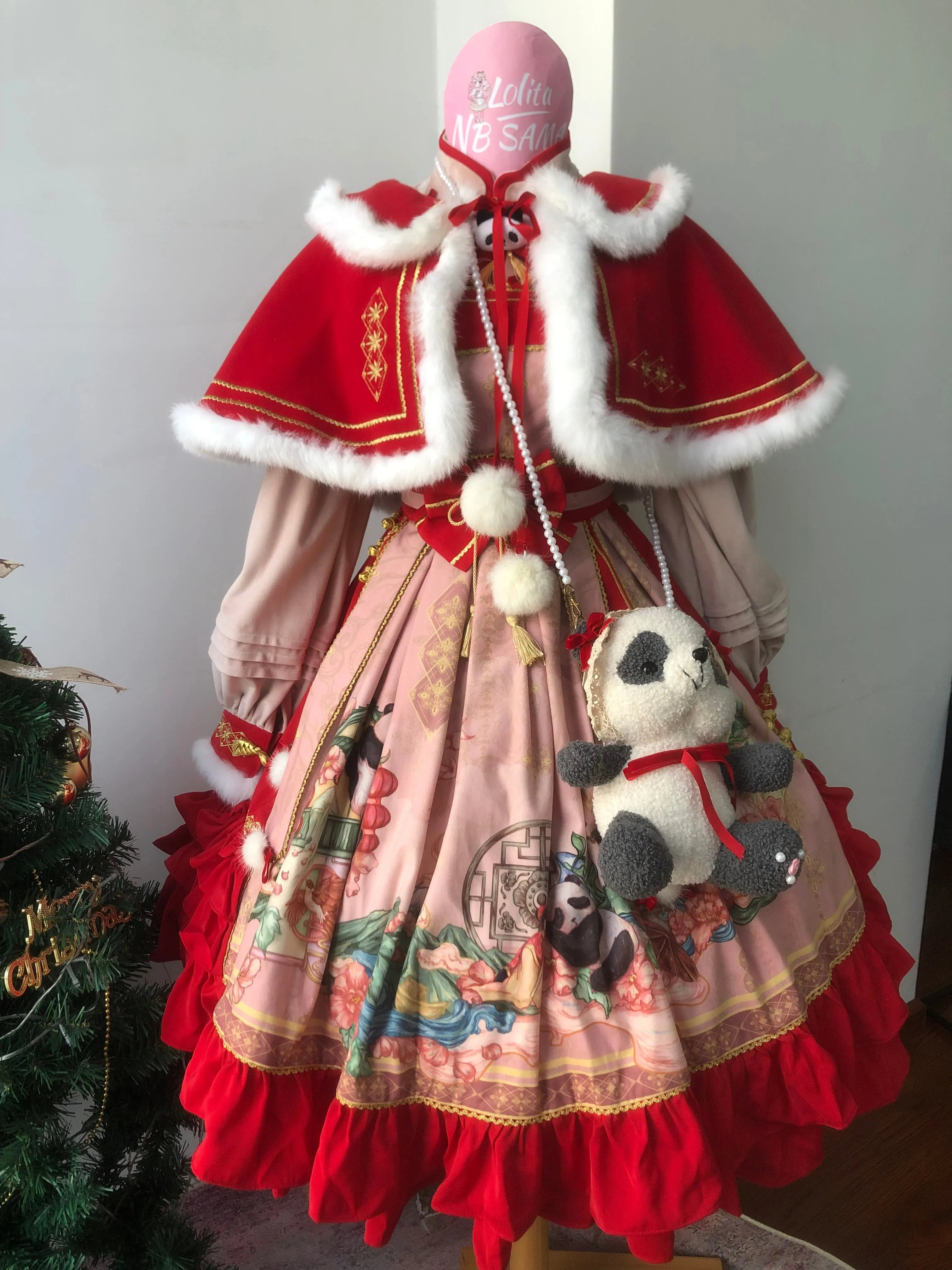 JSK Full Set♥Ready to Ship♥Red Panda ♥Chinese Style Lolita Dress