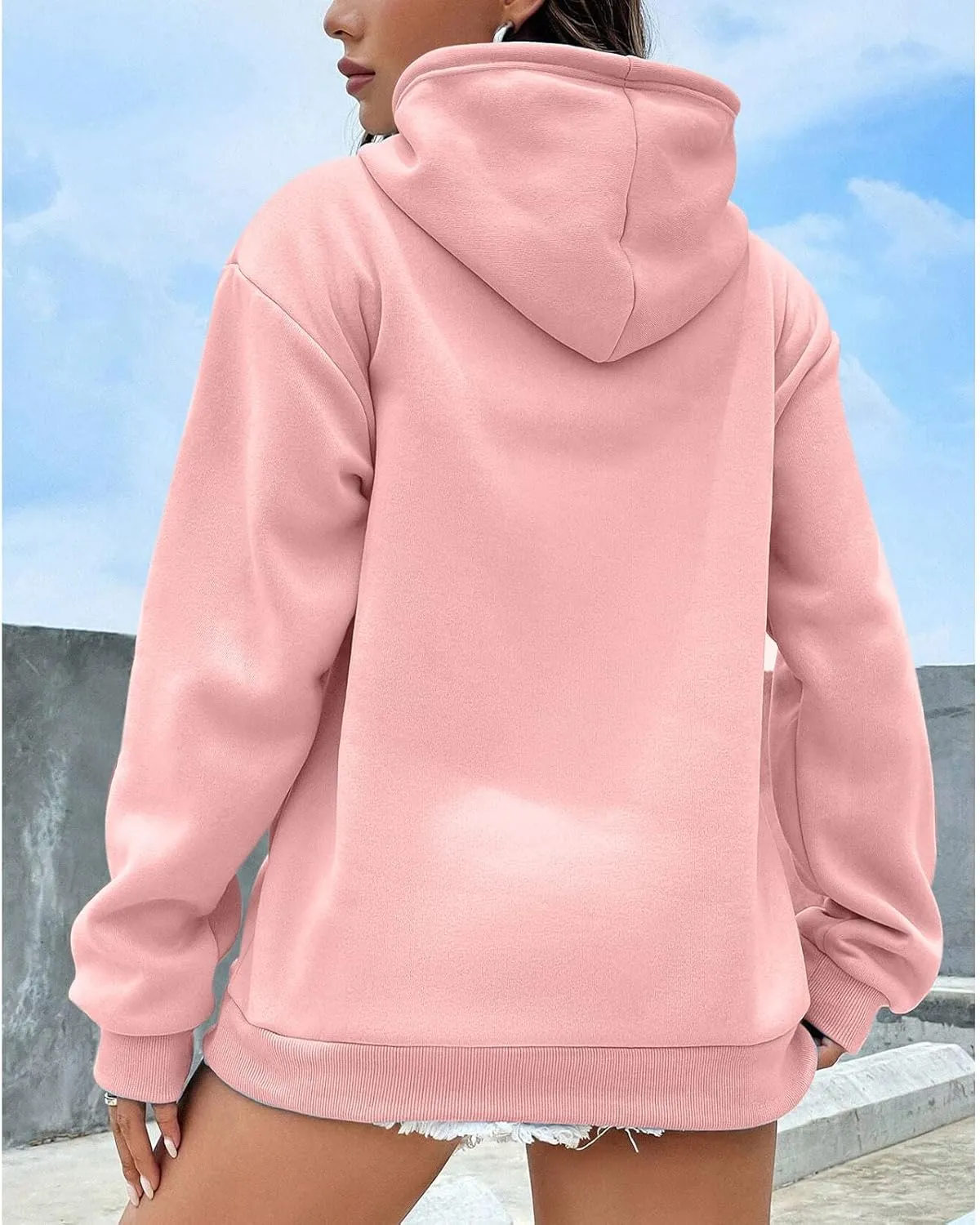 KEEVICI Pullover Sweatshirts for Women Cute Strawberry Cow Print Hoodie Casual Fuzzy Top