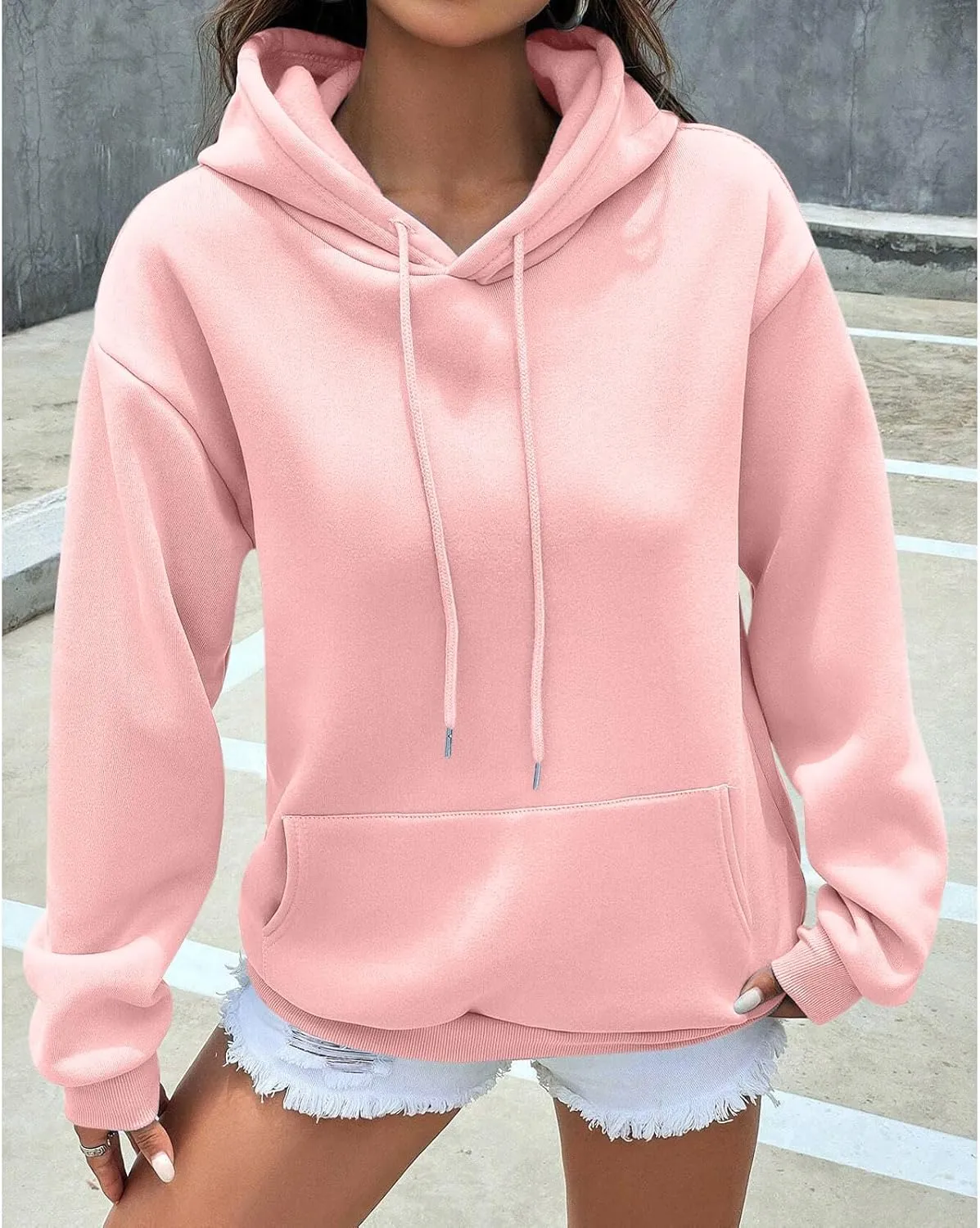 KEEVICI Pullover Sweatshirts for Women Cute Strawberry Cow Print Hoodie Casual Fuzzy Top