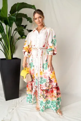 Long Bell Sleeve With Buttoned Cuffs Cocktail Dress