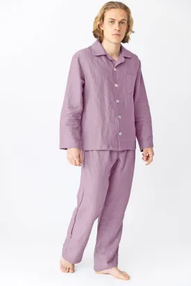 Long-sleeved linen pajamas lilac - Diego
