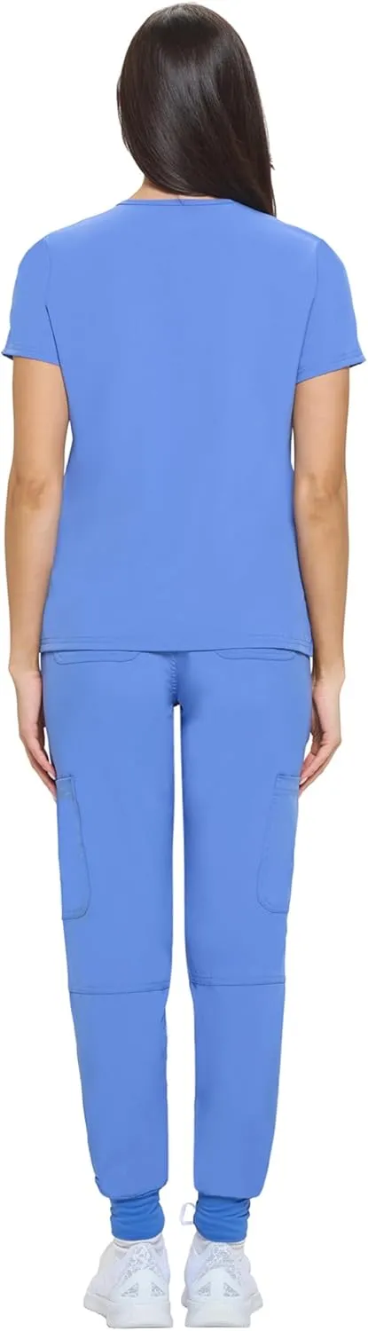M&M SCRUBS Women's Essential Jogger Scrub Set Nursing Uniform Clearance Cool Stretch Scrub Top and Pant Workwear