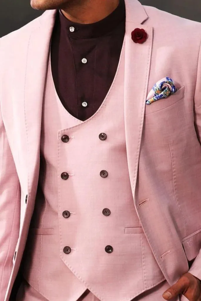 Men Pink Suit Three Piece Suit Wedding Suit Dinner Suit Formal Party Wear Suit Bespoke Tailoring
