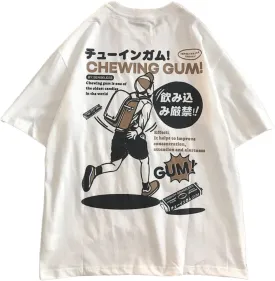 Men Women Japanese Anime Graphic Tee Y2K Korean Preppy T-Shirt Cute Short Sleeve Top Vintage Oversize Shirt Streetwear