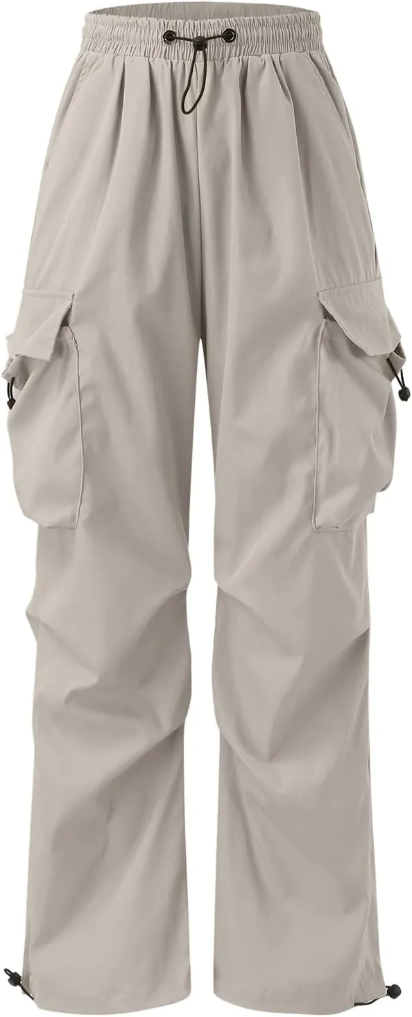 Mens Baggy Cargo Pants Casual Parachute Pants Drawstring Workout Athletic Sweatpants Plus Size Loose Harem Joggers