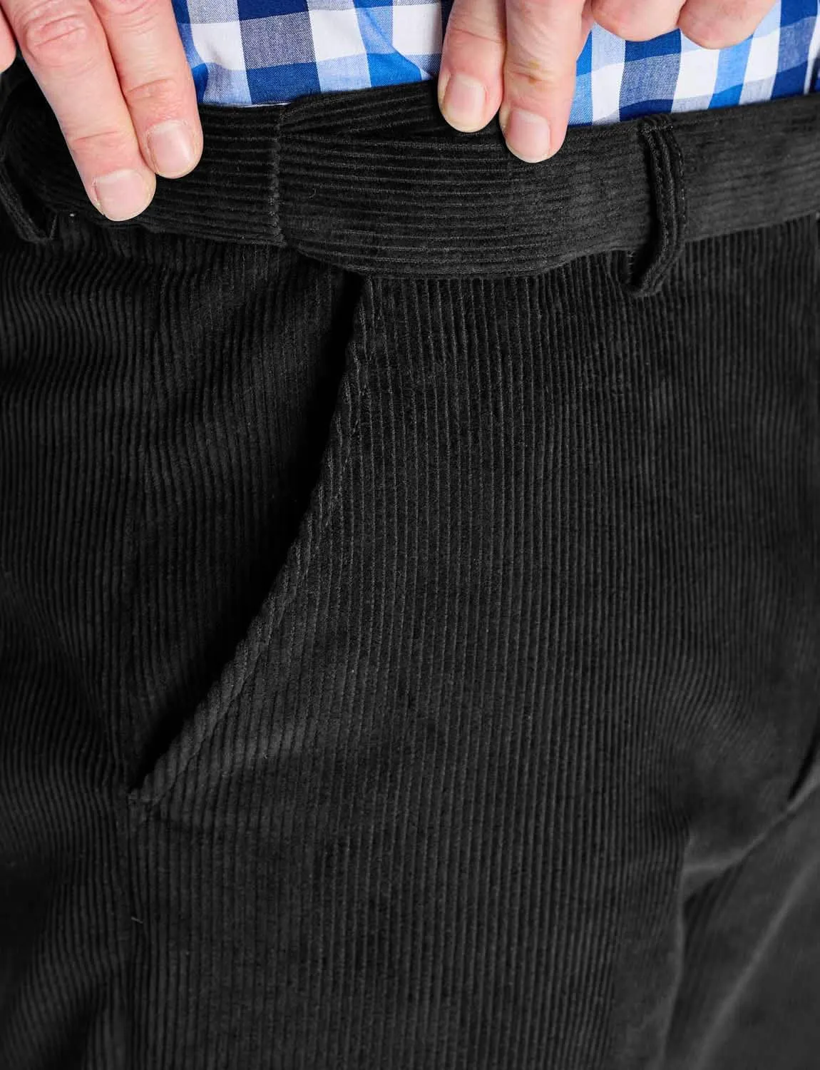 Men's Corduroy Pants with Hidden Extra Stretch Elasticated Waist