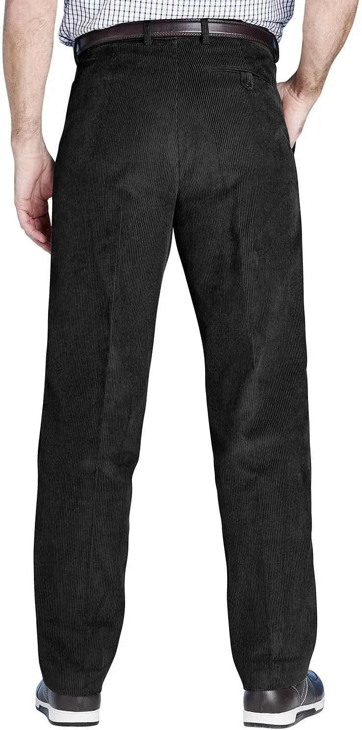 Men's Corduroy Pants with Hidden Extra Stretch Elasticated Waist
