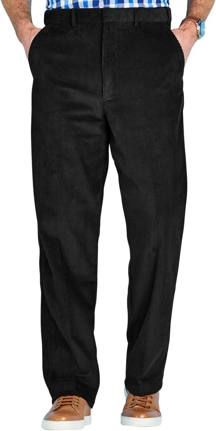 Men's Corduroy Pants with Hidden Extra Stretch Elasticated Waist