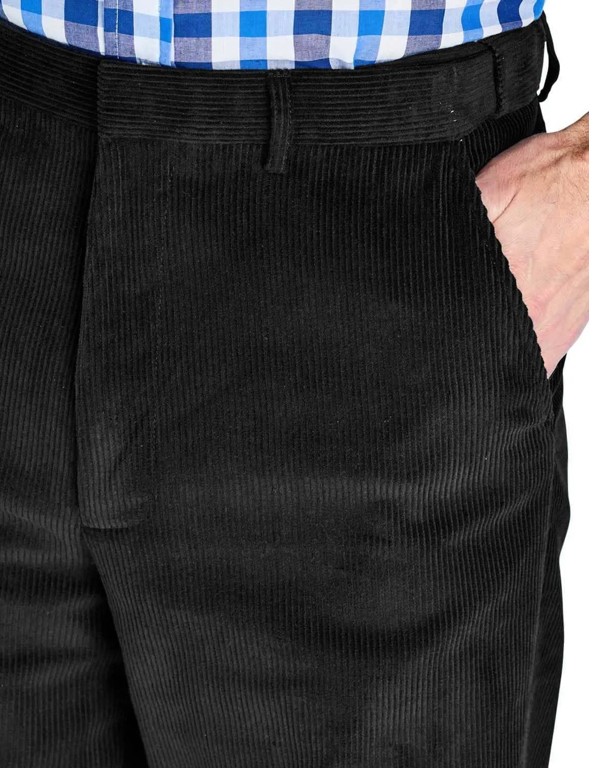 Men's Corduroy Pants with Hidden Extra Stretch Elasticated Waist