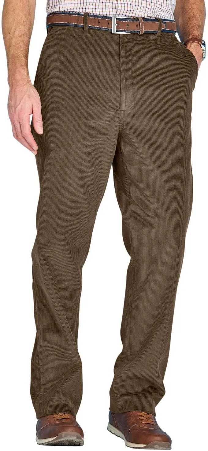 Men's Corduroy Pants with Hidden Extra Stretch Elasticated Waist