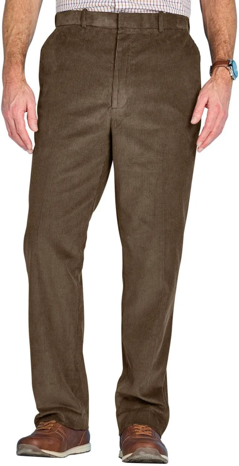 Men's Corduroy Pants with Hidden Extra Stretch Elasticated Waist
