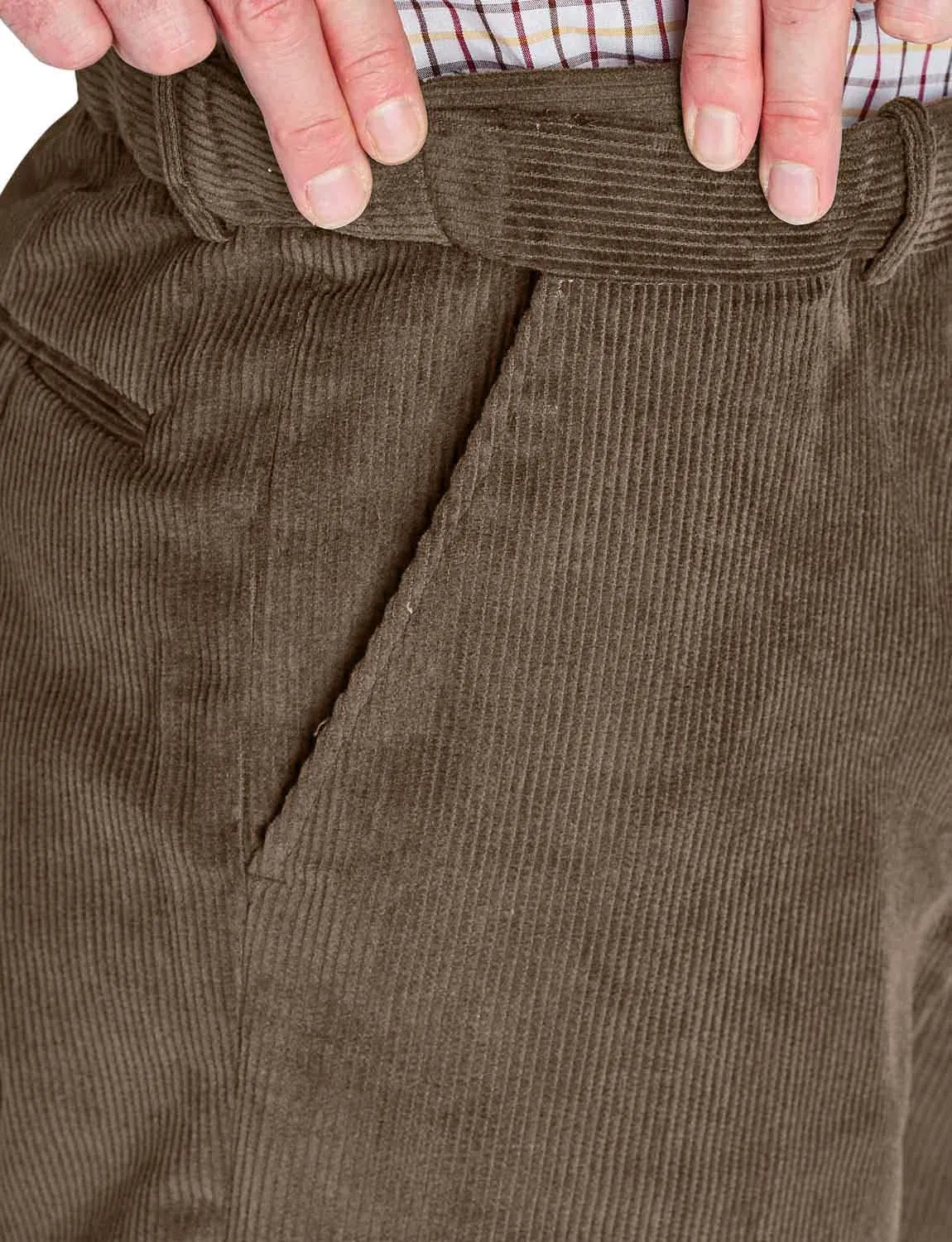 Men's Corduroy Pants with Hidden Extra Stretch Elasticated Waist