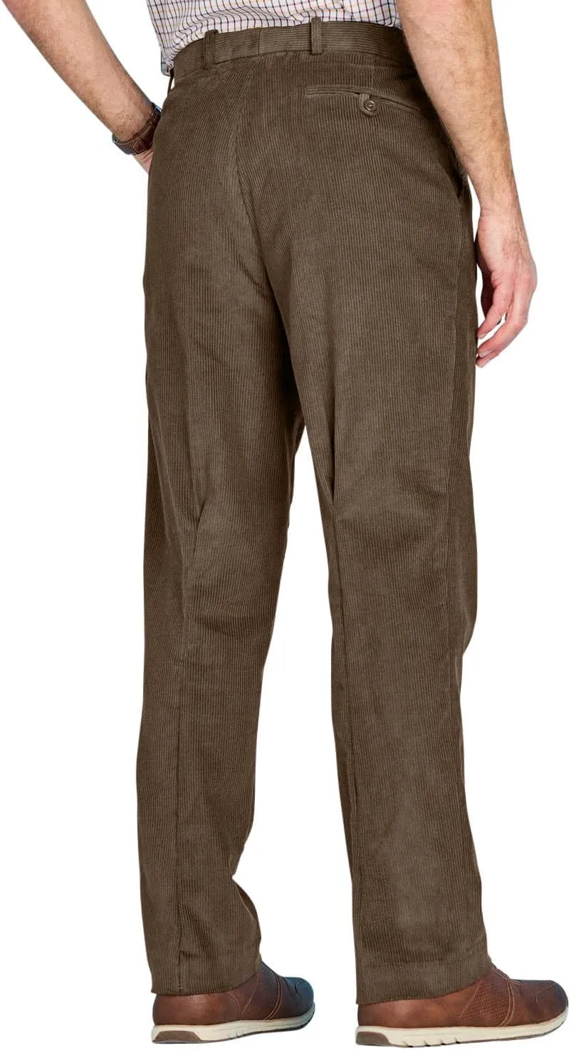 Men's Corduroy Pants with Hidden Extra Stretch Elasticated Waist