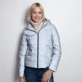 Metallic Leopard Down Hoodie