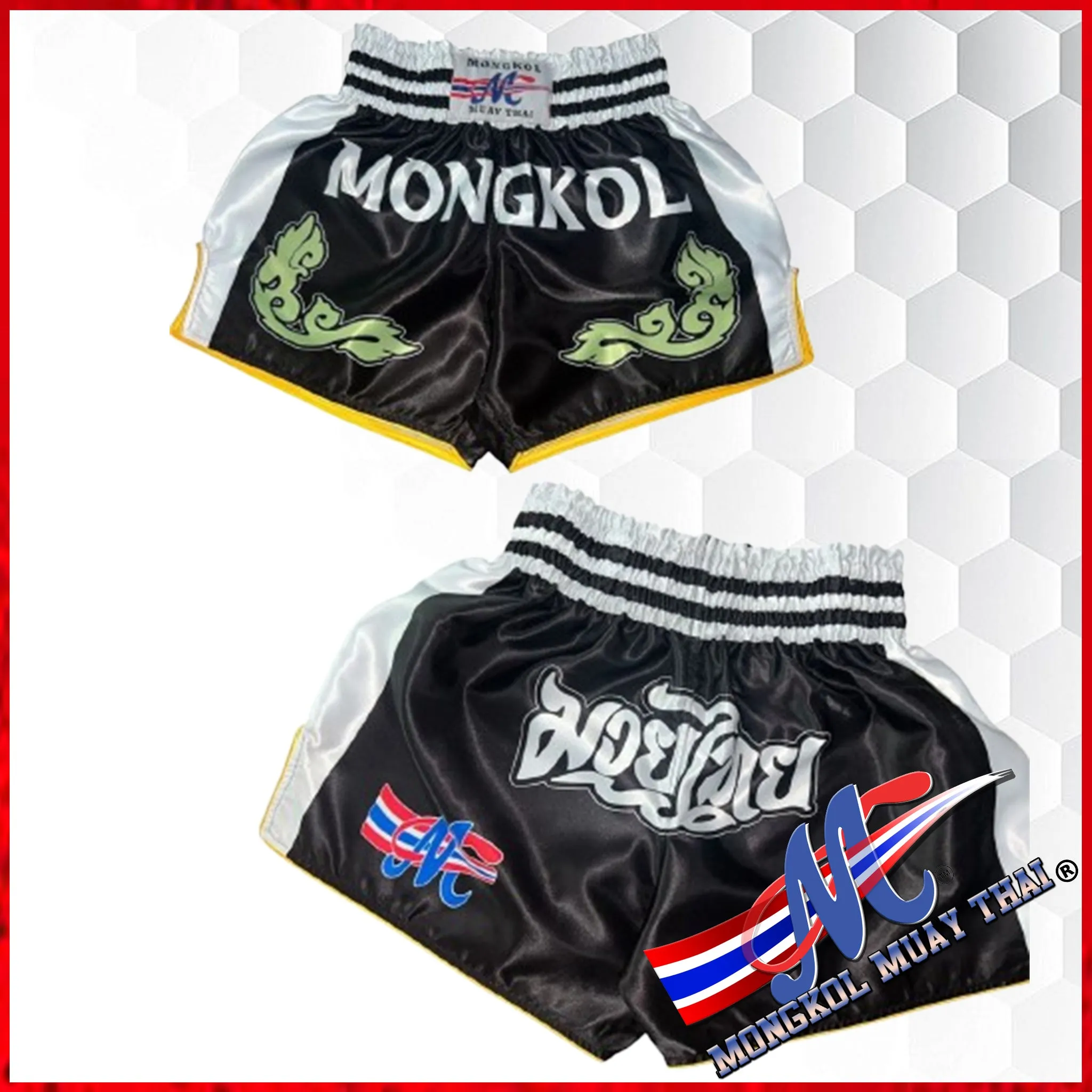 Mongkol Muay Thai Shorts Mel Black