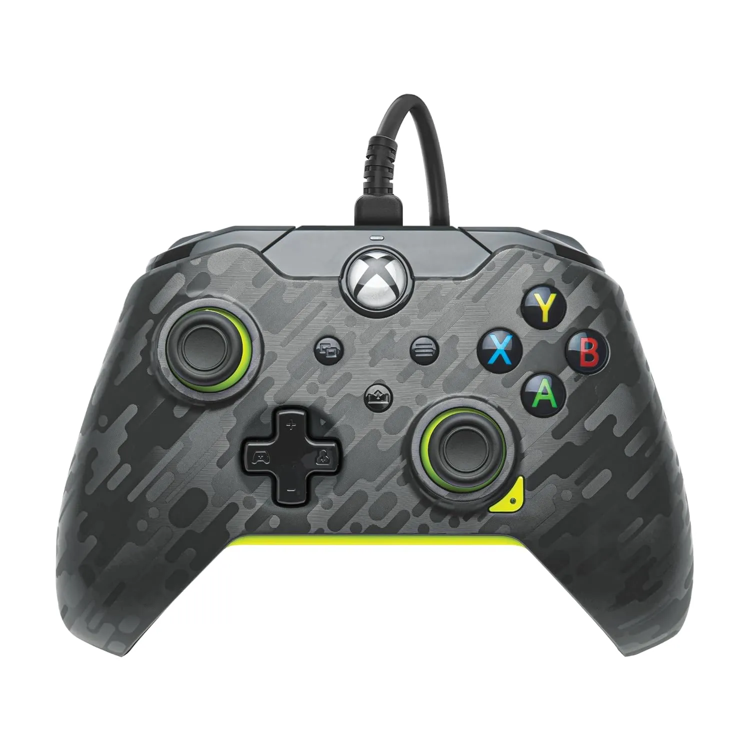 PDP Wired Xbox Gaming Controller: Gamepad Licensed for Xbox Series X|S, Xbox One, PC, Audio Controls, 8ft Cable, 3.5mm jack, Mappable Buttons/Triggers, Companion App: Electric Carbon Grey/Yellow